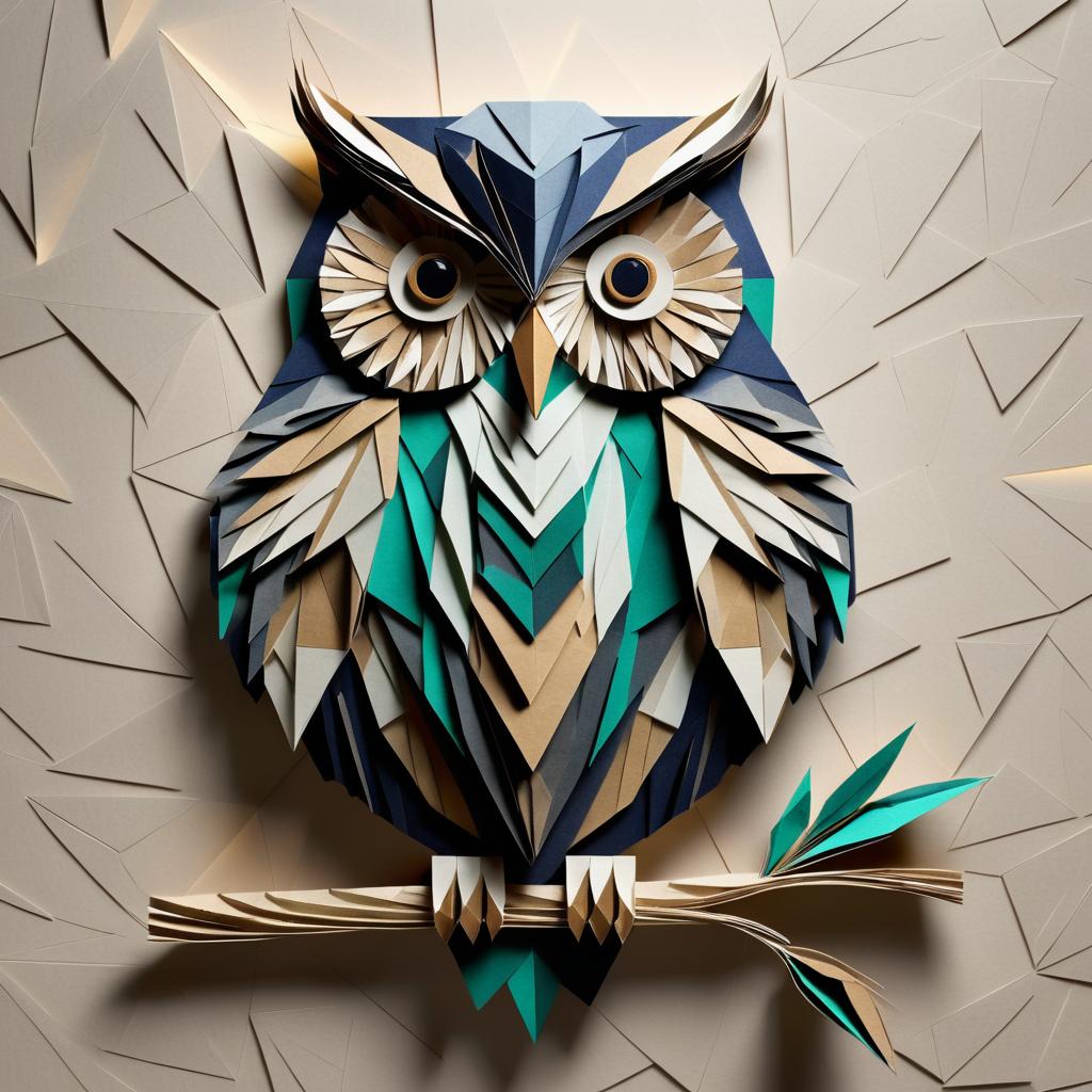 Intricate Origami Owl: A Surreal Masterpiece