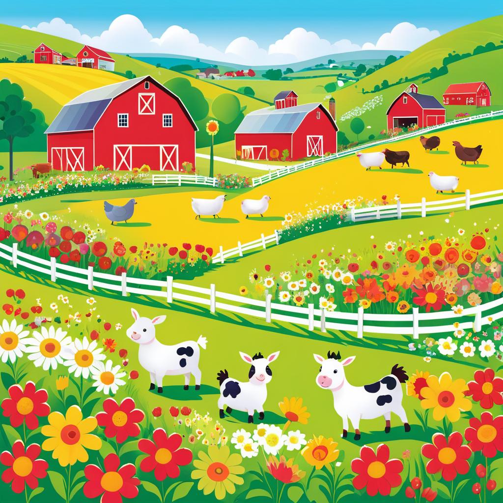 Cheerful Farmyard Scene in Acrylic