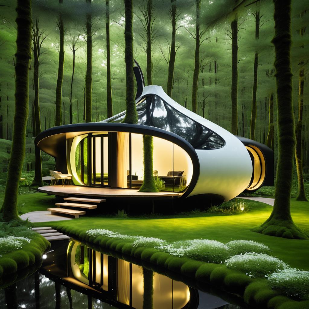 Surreal Dreamscape: Enchanted Woodland Cabin