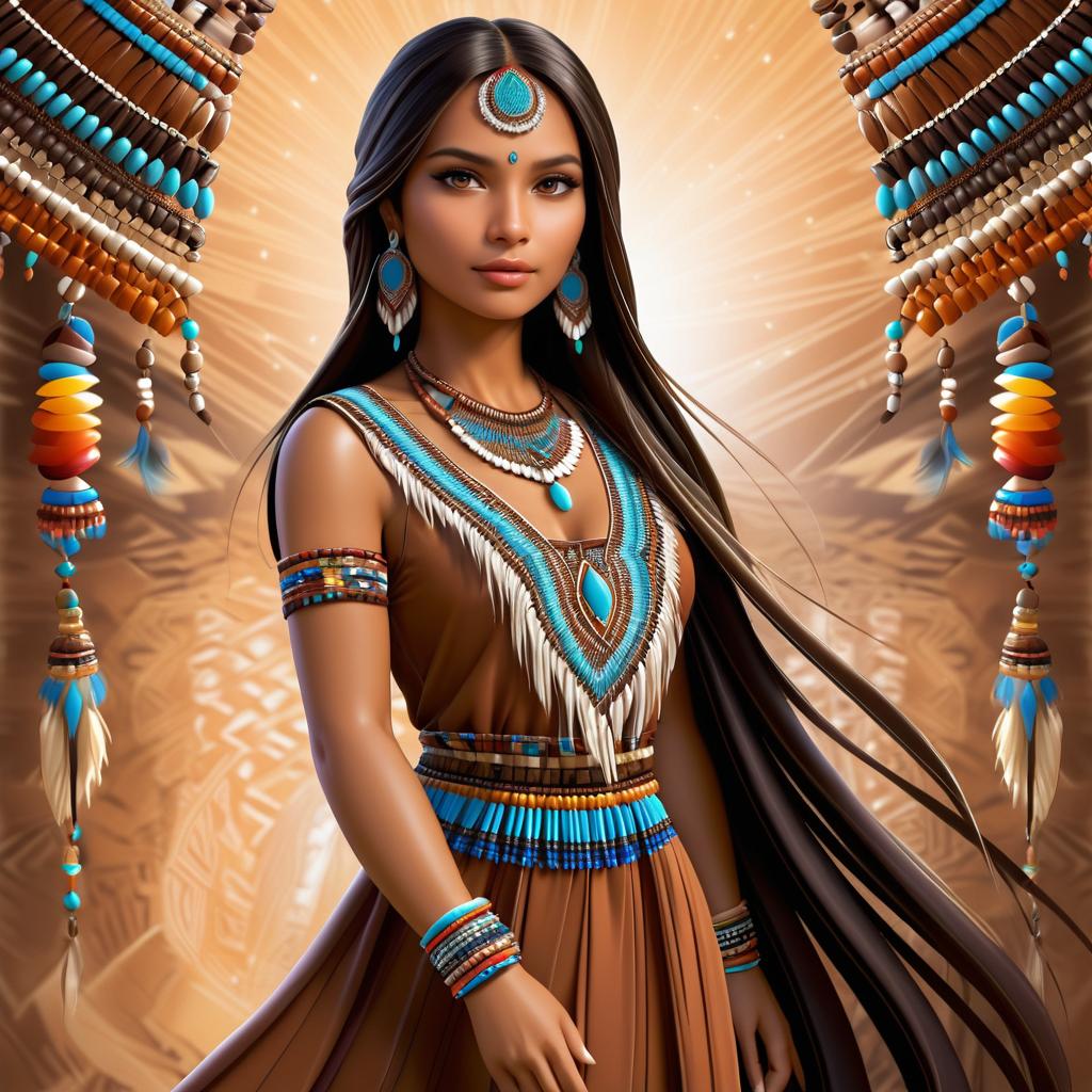 Charming Native American Chibi Portrait