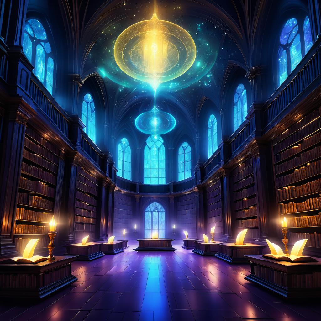 Enchanting Grand Library in a Hidden Realm