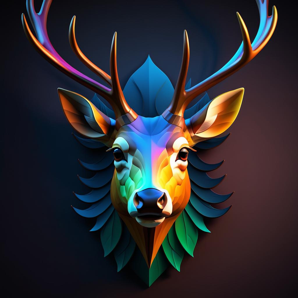 Realistic 3D Deer Nose Artwork