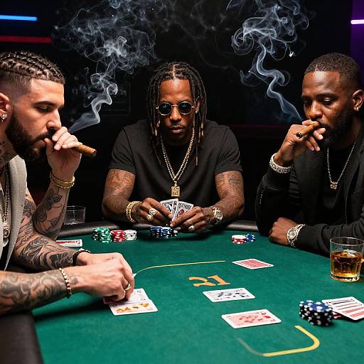 Famous Rappers Playing Poker Night