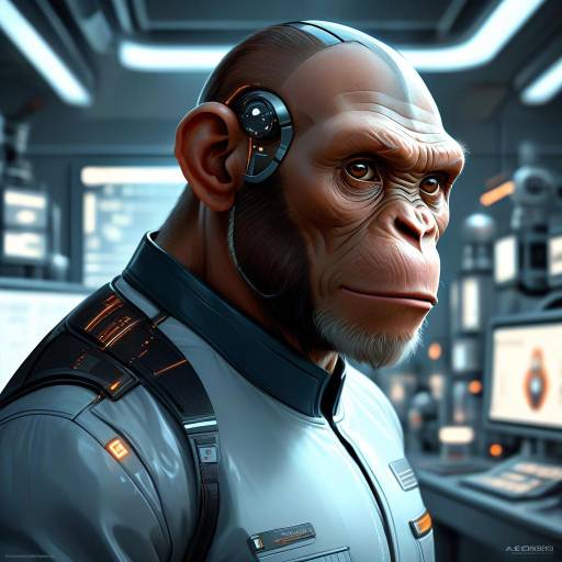 Hyperrealistic Ape-Human Scientist Portrait