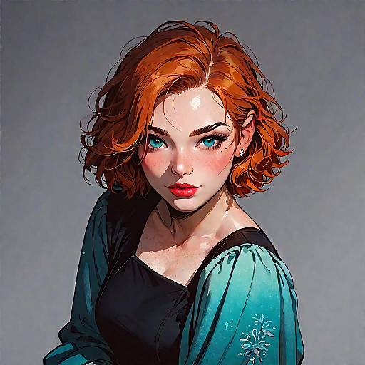 Close-Up Natural Ginger Girl Portrait