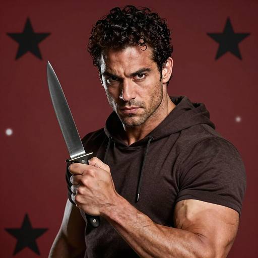 Intense Portrait of a Muscular Man