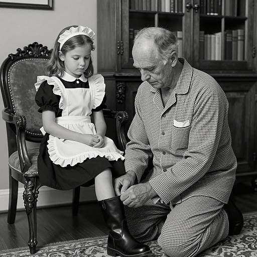 Captivating Moment: Man and Girl in Contrast