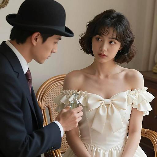 Elegant Couple with Unique Fashion Statement