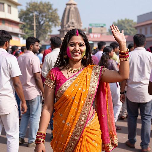 Joyful Holi Celebration at Vrindavan-Bihari