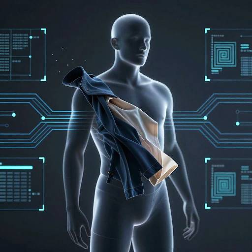 Abstract AI Cloth Removal Silhouette