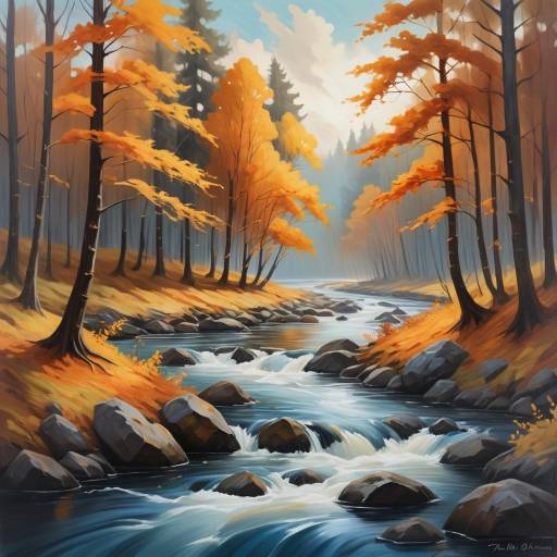 Autumn Serenity: A Dreamy River Landscape