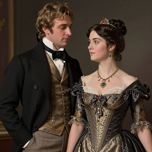 19th Century Elegant Vintage Portrait