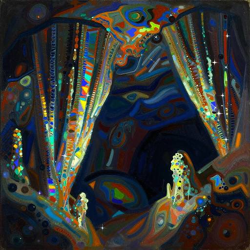 Iridescent Limestone Cavern Expressionism