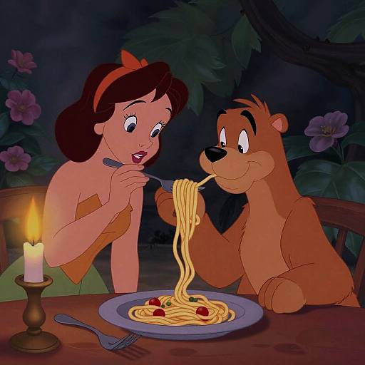 Tender Lady and the Tramp Scene