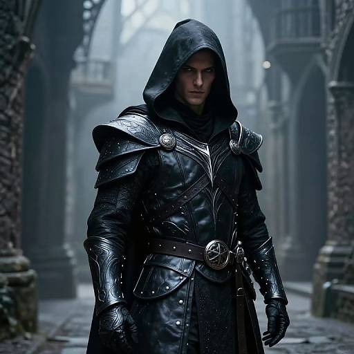 Sleek Dark Rogue Armor in Alley