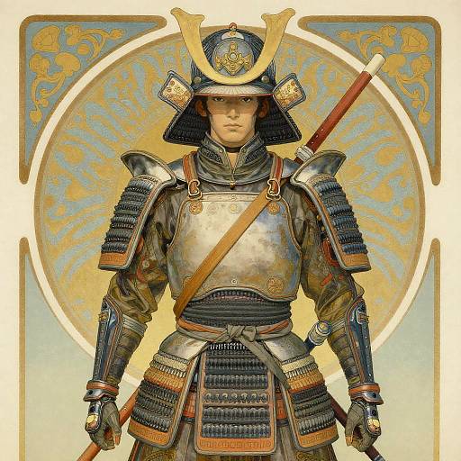 Futuristic Samurai in Art Nouveau Style