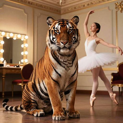 Regal Bengal Tiger with Ballet Dancer