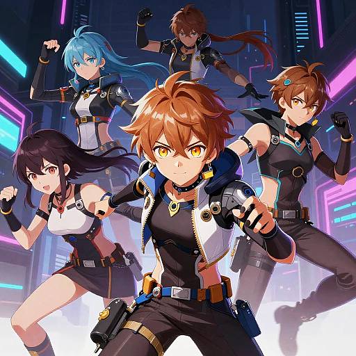 Futuristic Anime Action Scene