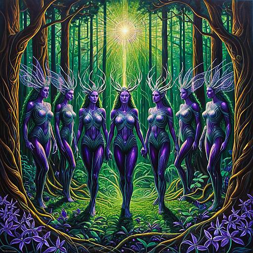 Psychedelic Oil Nymphs and Ancient Warriors