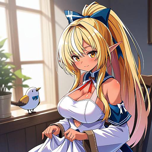 Illustration of Elfriend (shiranui flare), hololive in the style of Ryogo