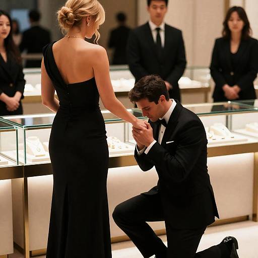 Elegant Proposal in a Jewelry Store