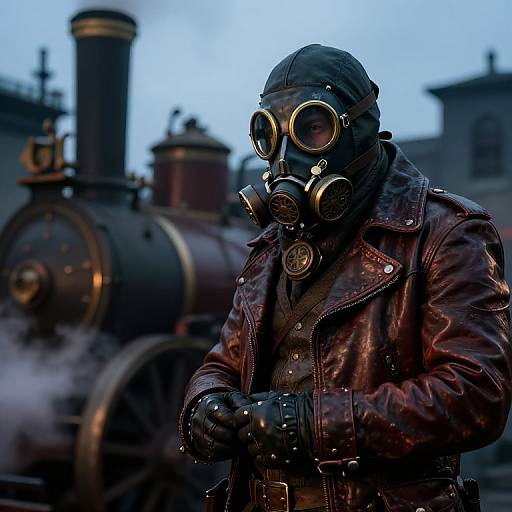 Steampunk Adventurer by Steam Engine