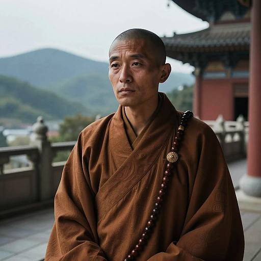 Weathered Mountain Monk Portrait