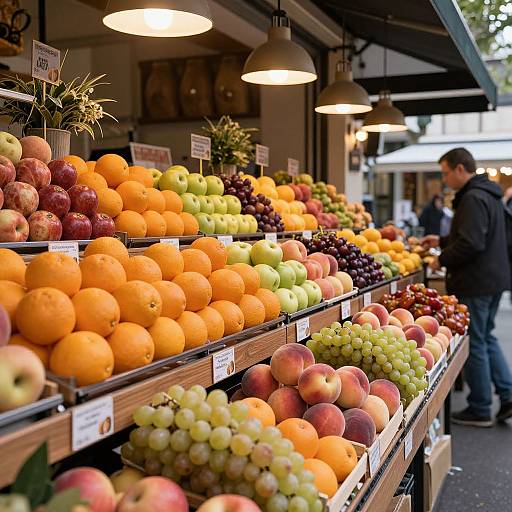 Vibrant Colorful Fruit Market Display
