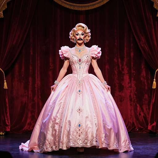 Elegant Drag Queen in Pink Gown
