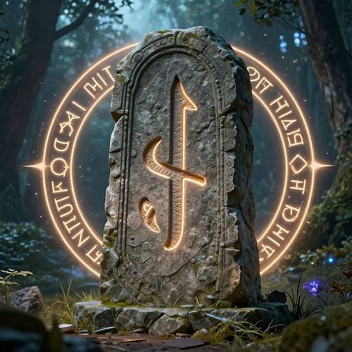 Ancient Stone with Mystical Runes