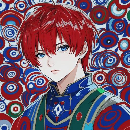 Illustration of Adol christin, ys in the style of Ebimomo