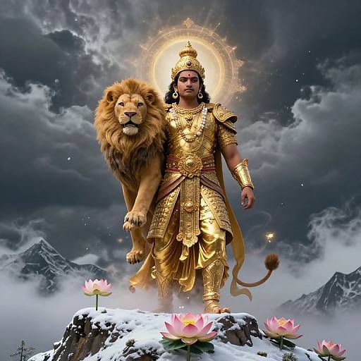 Murugan on Snowy Mountain Peak