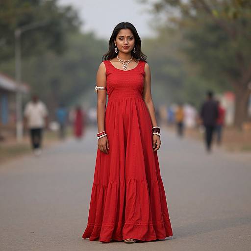 Traditional Ghagra Choli Outdoors Portrait