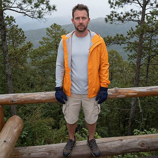 Adventurous Man in Forest Gear
