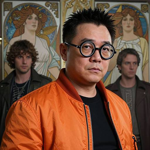 Seductive Cyberpunk Asian Man Portrait