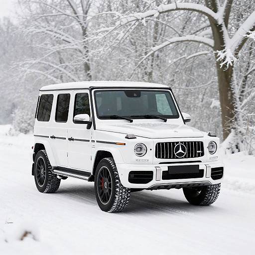 G-Wagon Winter Drive Through Snowy Trees