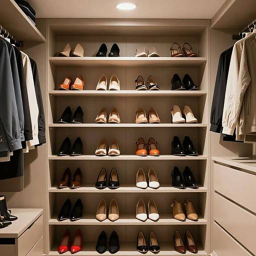 Organized Modern Closet Shoe Display