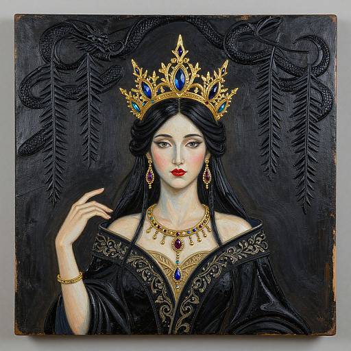 Radiant Woman with Black Dragon