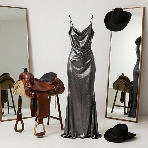 Sleek Western Dress with Vintage Flair