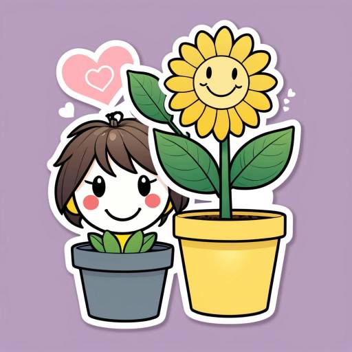 Cheerful Yellow Flower in a Pot