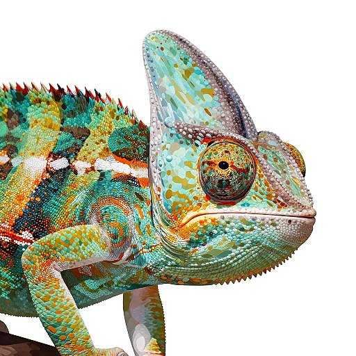 Lifelike Vibrant Chameleon Vector Art