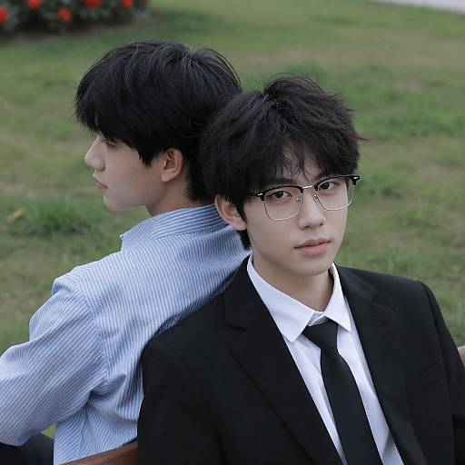 Young Men Portrait in Grassy Field