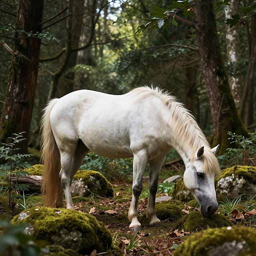 Realistic Unicorn in Mystical Forest