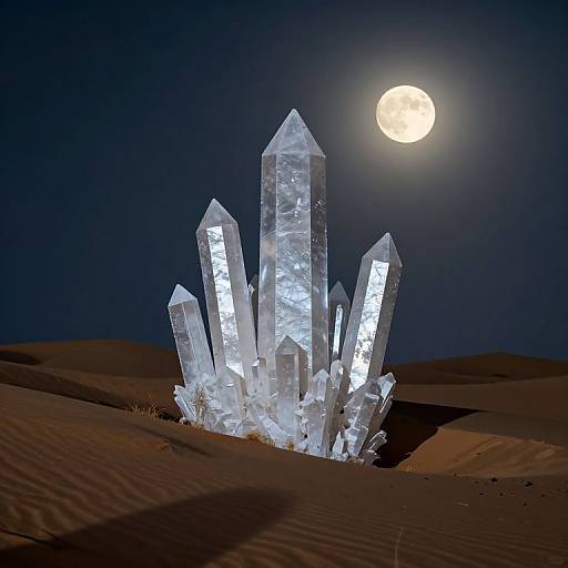 Moonlit Silvery Crystal Spires