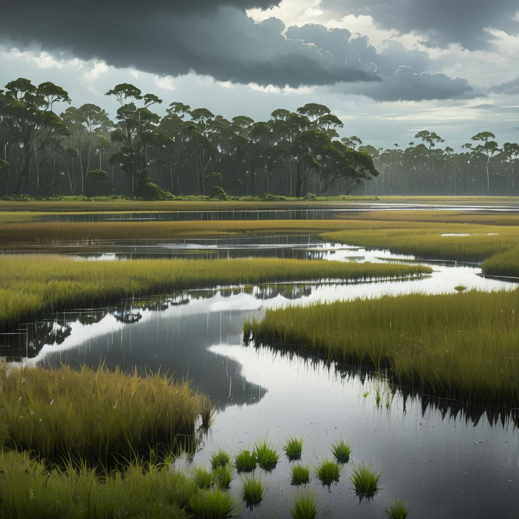 Panoramic View of Tranquil Marshlands