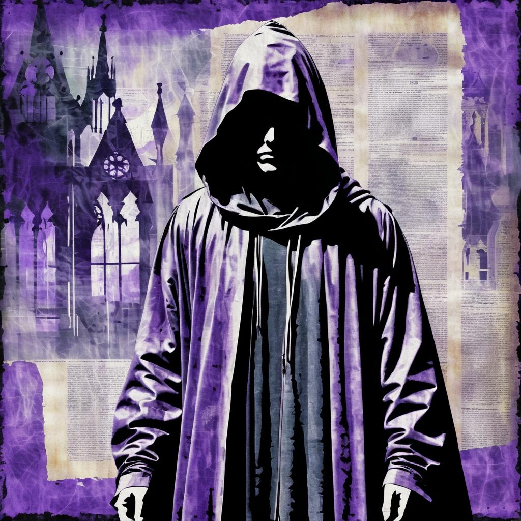 Mysterious Gothic Figure in Mixed Media