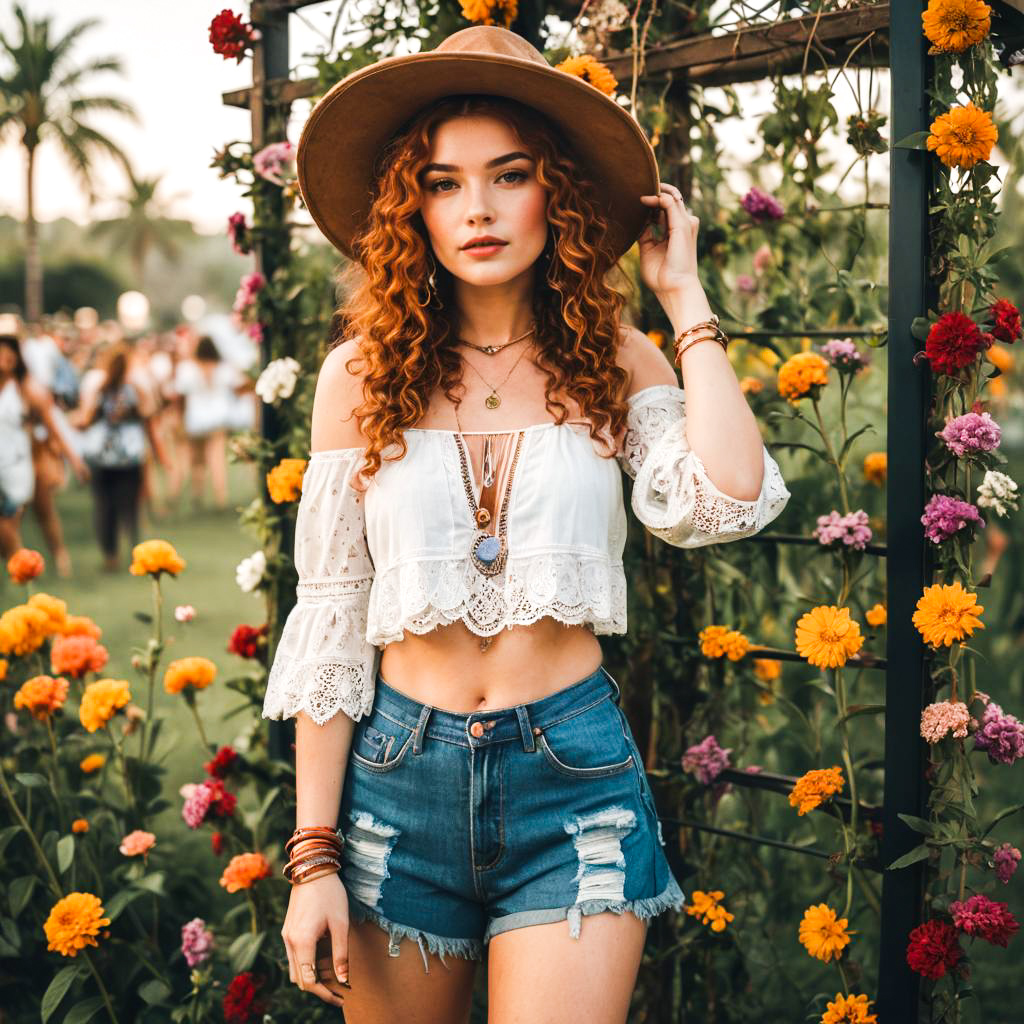 Bohemian Festival Style Young Woman