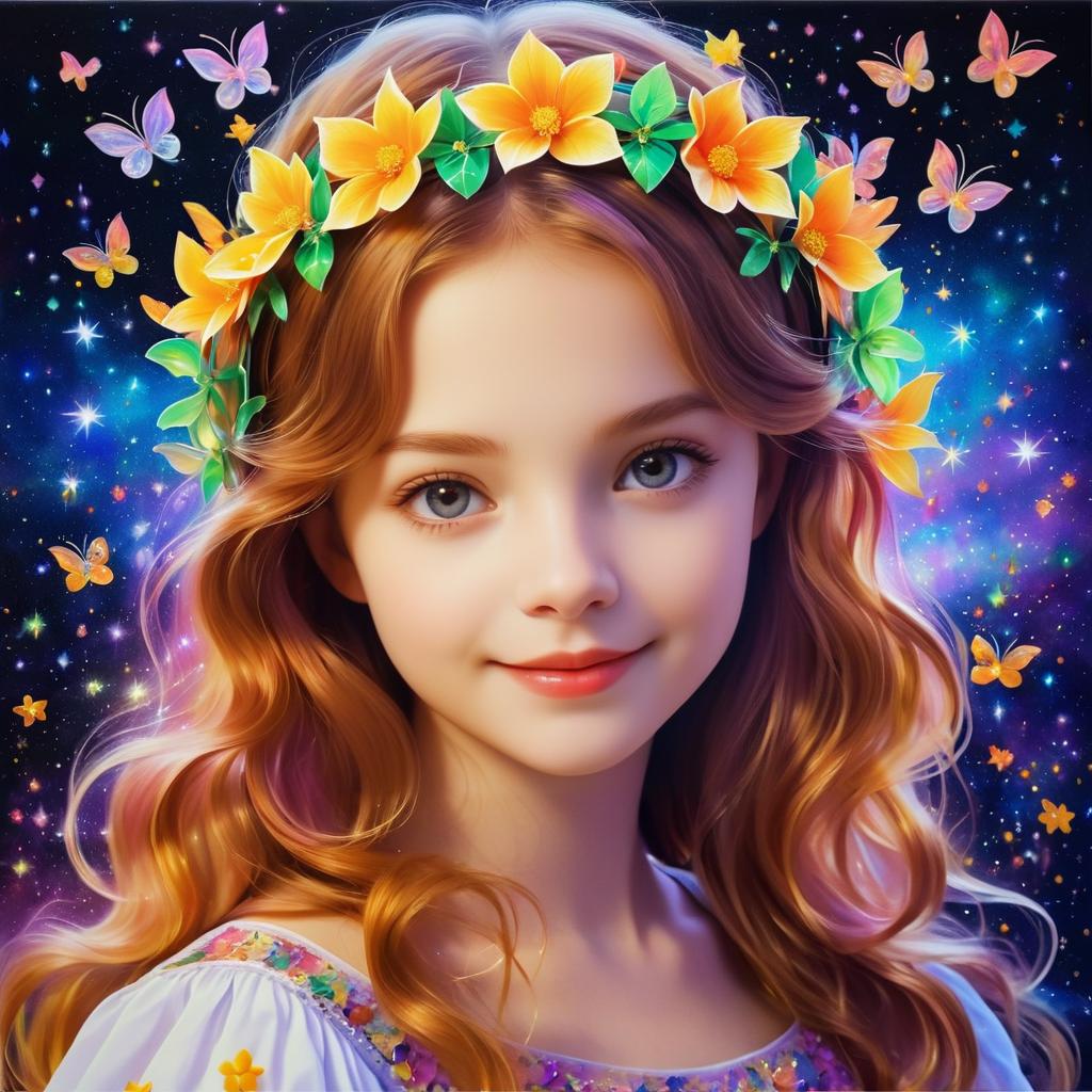 Dreamy Portrait of a Sparkling Girl