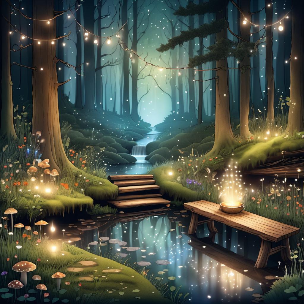 Enchanting Ancient Forest Clearing Illustration