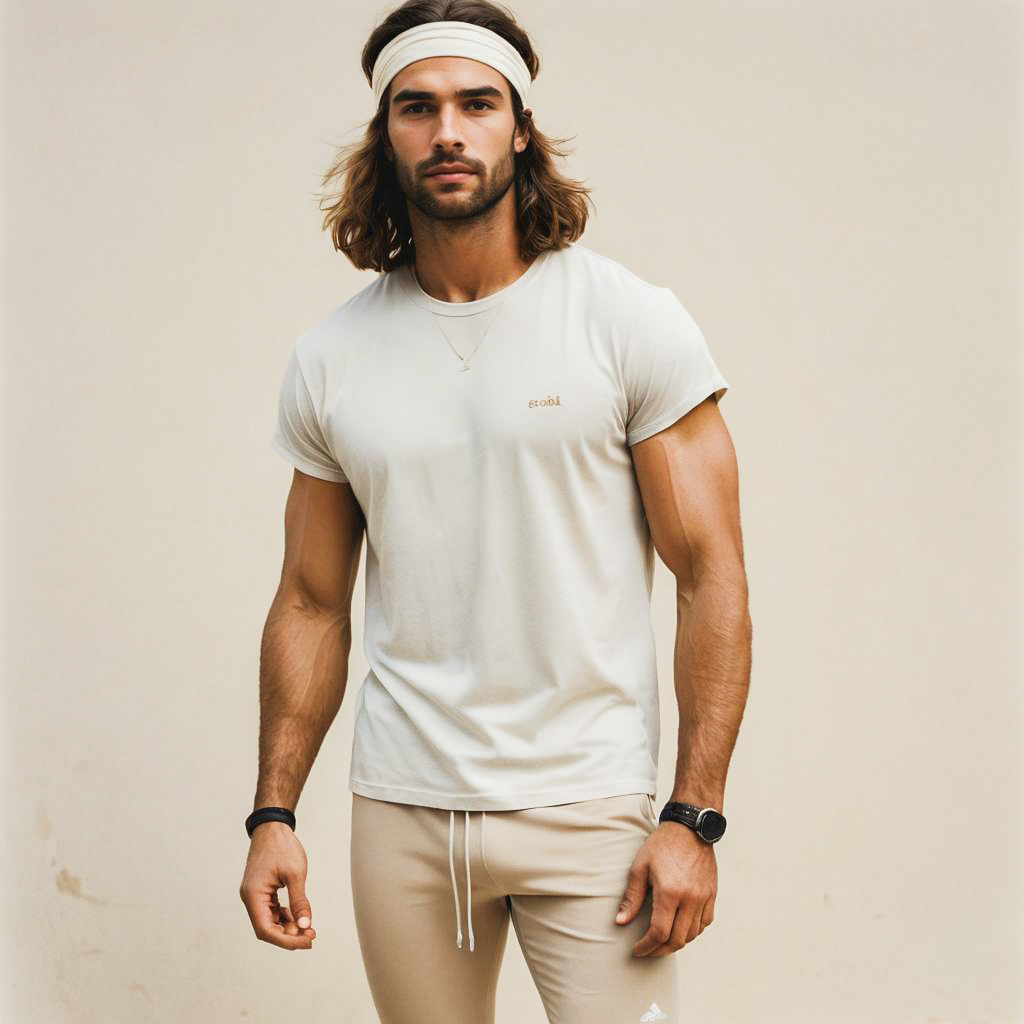 Athletic Portrait of Long-Haired Buff Man